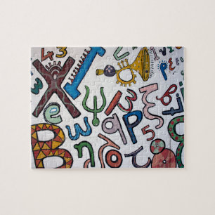 Puzzle Lettres et chiffres colorés
