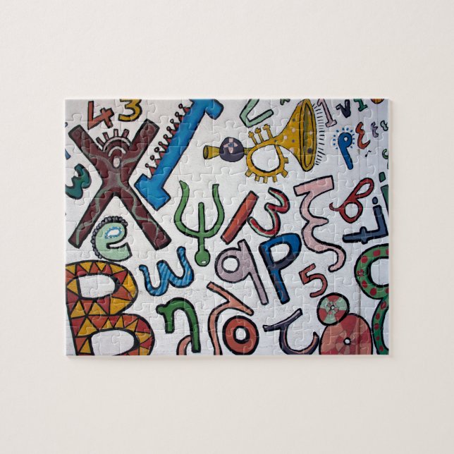 Puzzle Lettres et chiffres colorés (Horizontal)