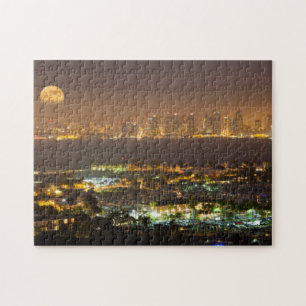 Puzzle Lever de lune sur la ligne d'horizon de San Diego