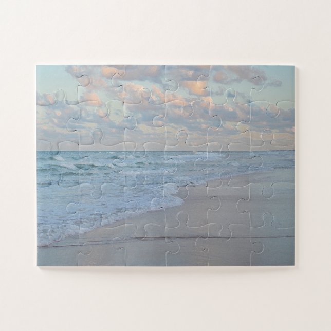 Puzzle Lever de soleil sur la plage, eaux calmes de l'océ (Horizontal)