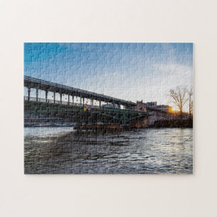 Puzzle Lever de soleil sur le pont Bir-Hakeim en hiver -