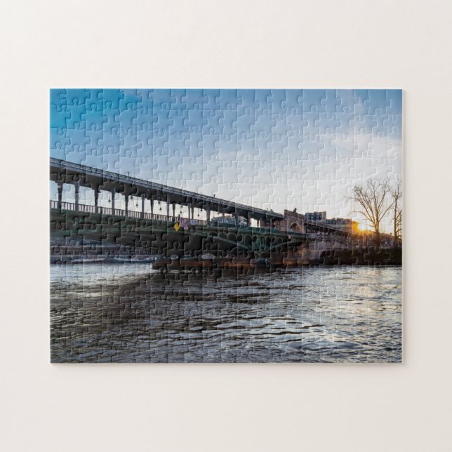 Puzzle Lever de soleil sur le pont Bir-Hakeim en hiver -  (Horizontal)