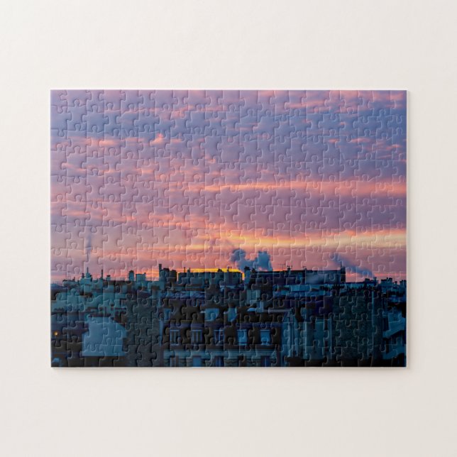 Puzzle Lever de soleil sur les toits de Paris en hiver -  (Horizontal)