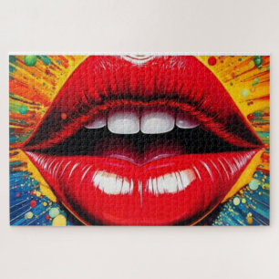 Puzzle Lèvres Bold Pop Art sur Toile