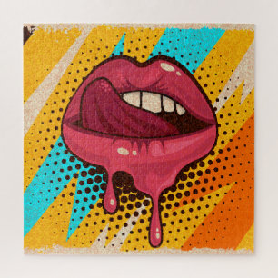 Puzzle Lèvres d'art pop : Vintage tendance