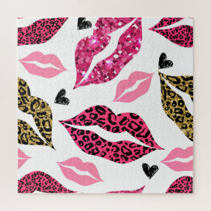 Puzzle Lèvres scintillantes : Motif de mode Leopard