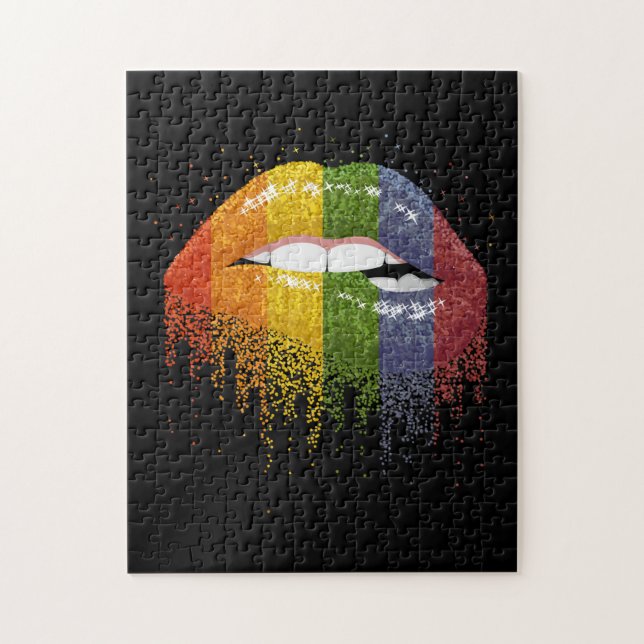 Puzzle LGBT Rainbow Lips Pride - gay, homosexuel, lesbien (Vertical)