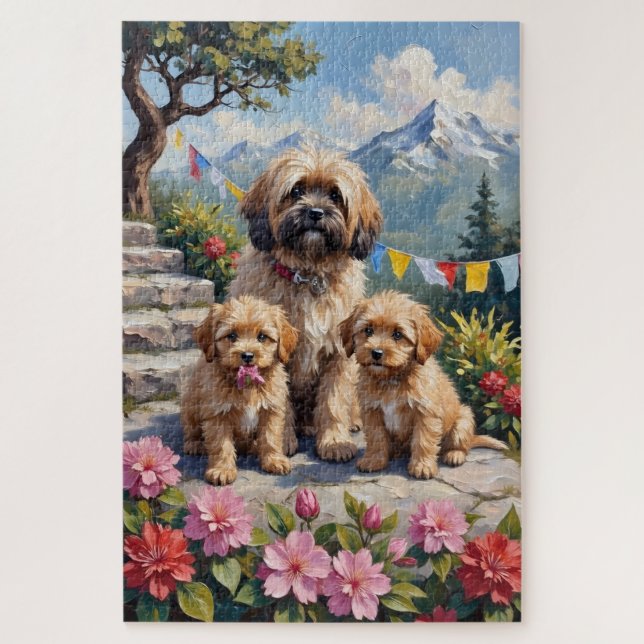 Puzzle Lhasa Apso Art de jardin himalayen (Vertical)