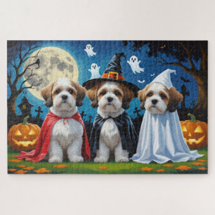 Puzzle Lhasa Apso Chiens Citrouille Halloween Funny