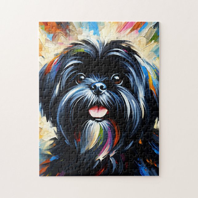 Puzzle Lhasa Apso Dog Acrylique Imprimer Cadeau Amoureux  (Vertical)
