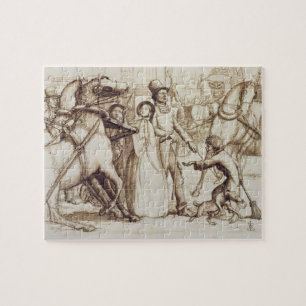 Puzzle L'homme aveugle, 1853 (stylo, encre, lavage et