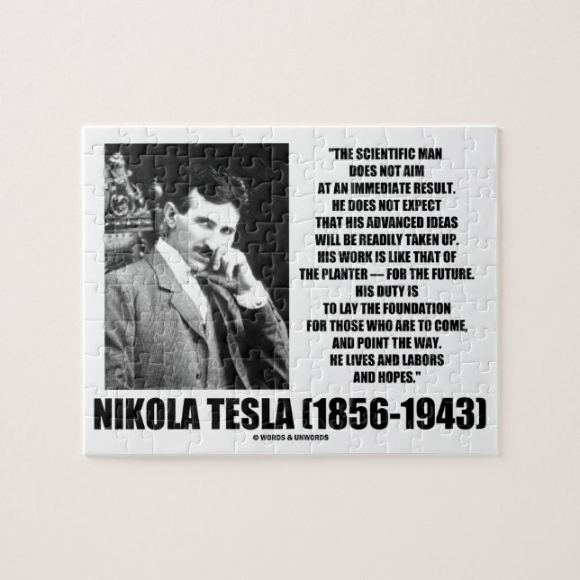 Puzzle L'homme scientifique de Nikola Tesla ne vise pas (Horizontal)