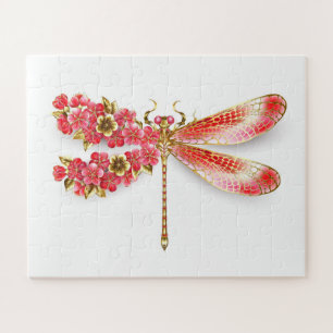 Puzzle libellule de fleurs avec sakura de bijoux