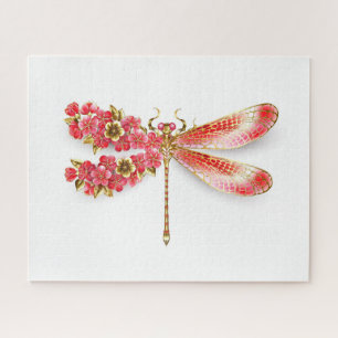 Puzzle libellule de fleurs avec sakura de bijoux