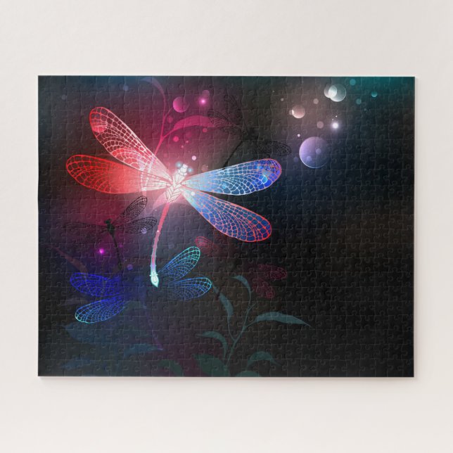 Puzzle libellule rouge brillante (Horizontal)