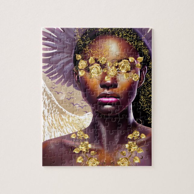 Puzzle Liberty Kween African American Woman Art (Vertical)