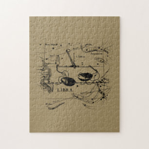 Puzzle Libra Constellation Map Hevelius 1690 Decor
