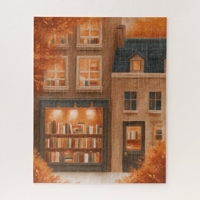 Puzzle Librairie d'automne cosy (Vertical)