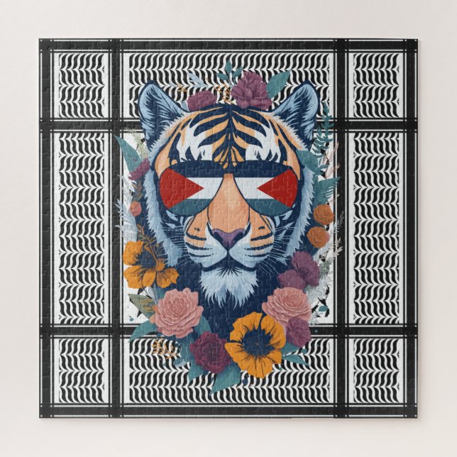 Puzzle Libre Palestine ARABE AVEC CARTE tigre  (Vertical)