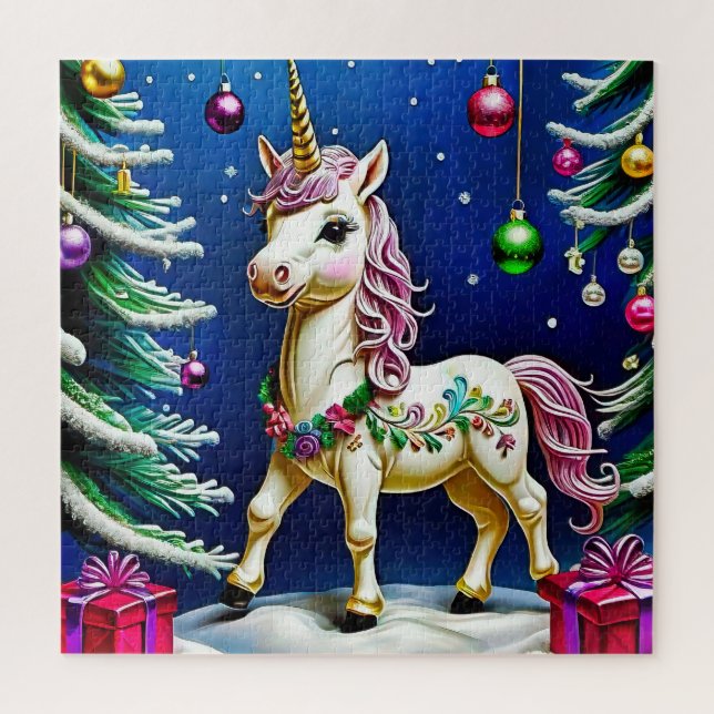 Puzzle licorne à noël (Vertical)