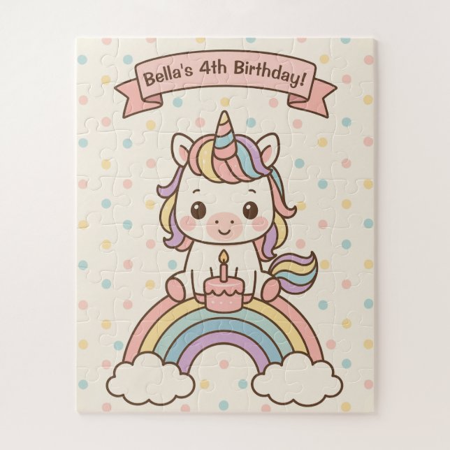 Puzzle licorne d'anniversaire (Vertical)