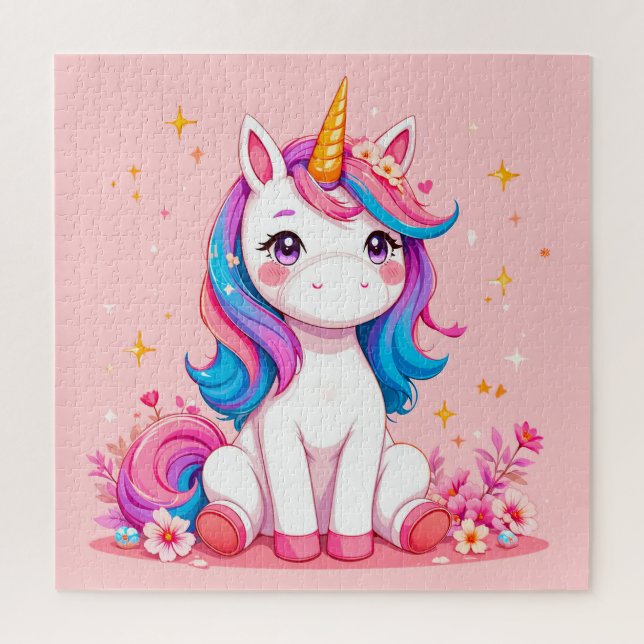 Puzzle Licorne de dessin animé mignon fantaisie magique a (Vertical)