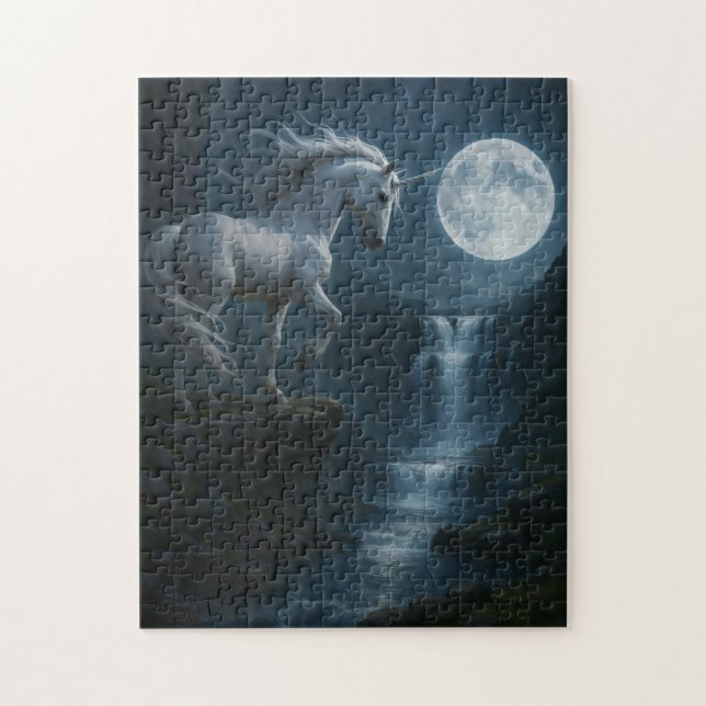Puzzle Licorne et cascade au clair de lune - époustouflan (Vertical)