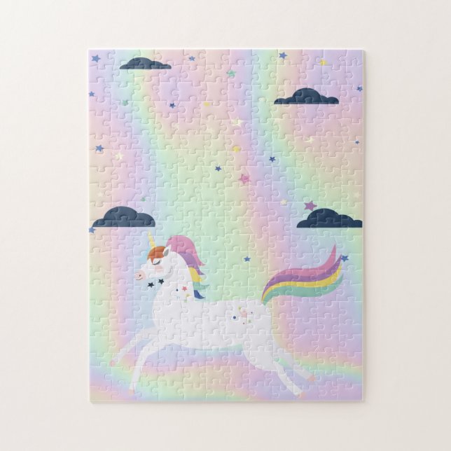 Puzzle Licorne Étoiles Nuages Ombre Abstraite Tendance (Vertical)