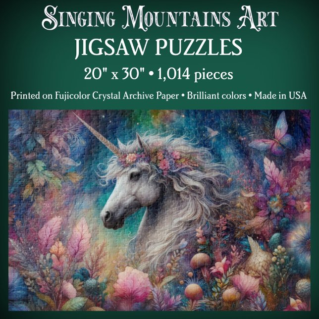 Puzzle Licorne Fantaisiste Dans Une Forêt Florale (Créateur téléchargé)
