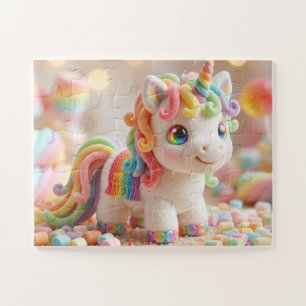 Puzzle Licorne Guimauve et Rêve de Bonbons Pastel