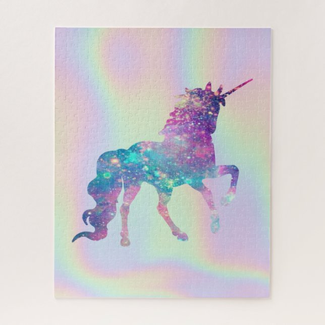 Puzzle Licorne Holographique Abstraite Ombrée Tendance (Vertical)