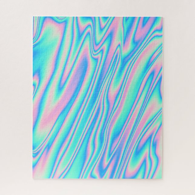 Puzzle Licorne holographique abstraite tendance (Vertical)