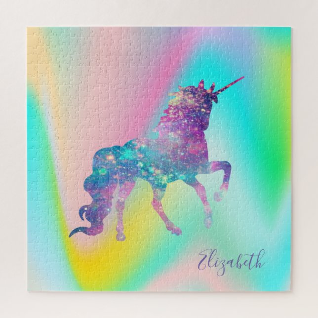 Puzzle Licorne Holographique Ombre Abstraite (Vertical)