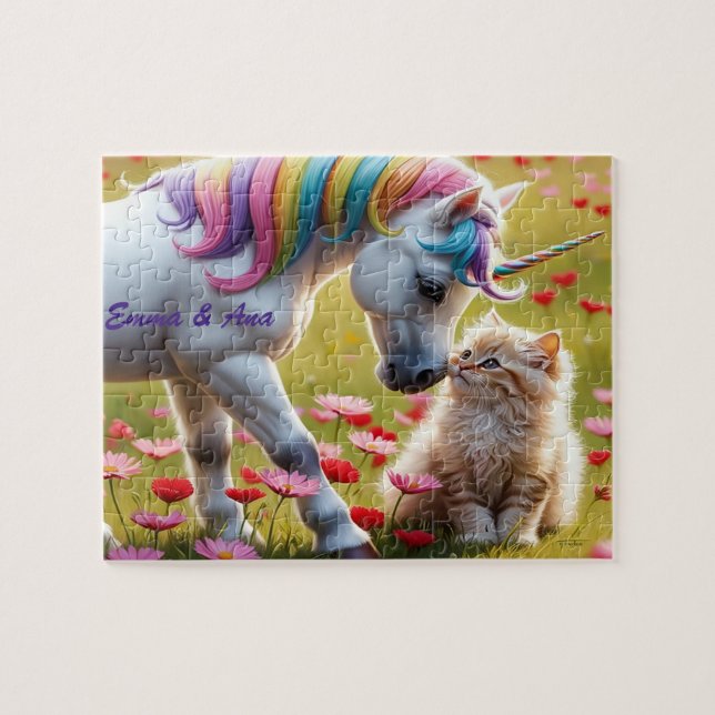 Puzzle Licorne Magique et Meilleures Amies Chatons  (Horizontal)