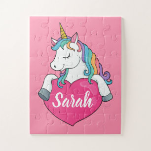 Puzzle Licorne Mignonne Nom Personnalisé