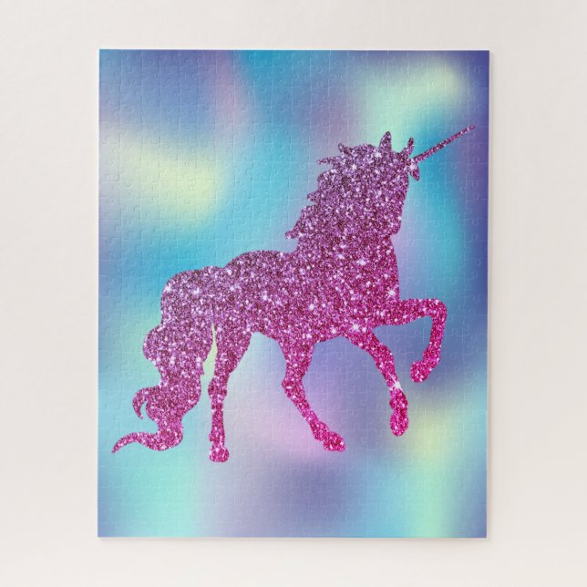 Puzzle Licorne Pailletée Abstraite Tendance (Vertical)
