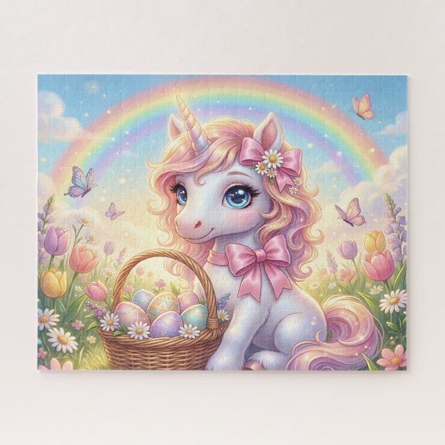 Puzzle Licorne Pâques Arc-en-ciel (Horizontal)
