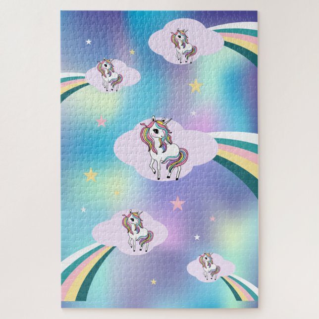 Puzzle Licornes Arc-en-ciel Tendance (Vertical)