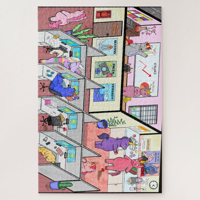 Puzzle Licornes au travail (Vertical)