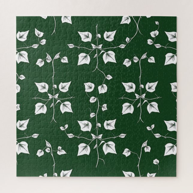 Puzzle Lierre Vintage Dessin Botanique Vert Forêt  (Vertical)