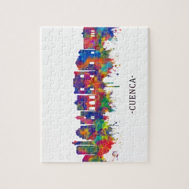 Puzzle Ligne Skyline Cuenca Espagne (Vertical)