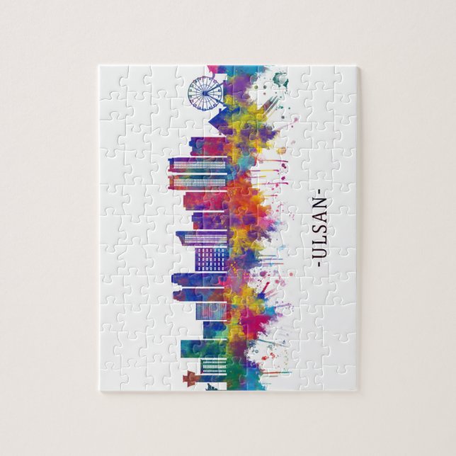 Puzzle Ligne Skyline Ulsan Corée du Sud (Vertical)