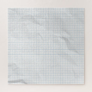 Puzzle Lignes bleues en papier recadré blanc