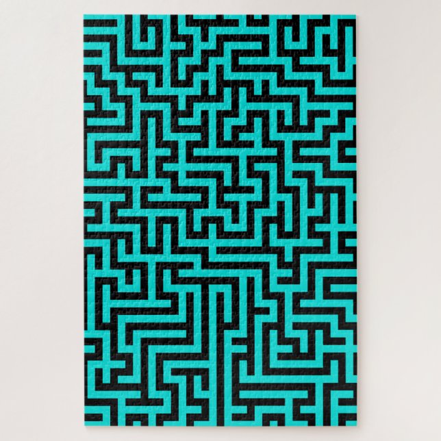 Puzzle Lignes de labyrinthe noir turquoise (Vertical)