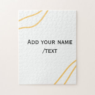 Puzzle lignes de texte de nom de bordure espagnole jaune