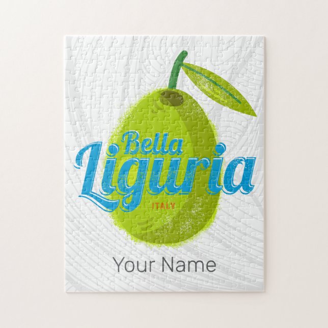 Puzzle Ligurie Olives Rétro Italie Souvenir de Vacances V (Vertical)