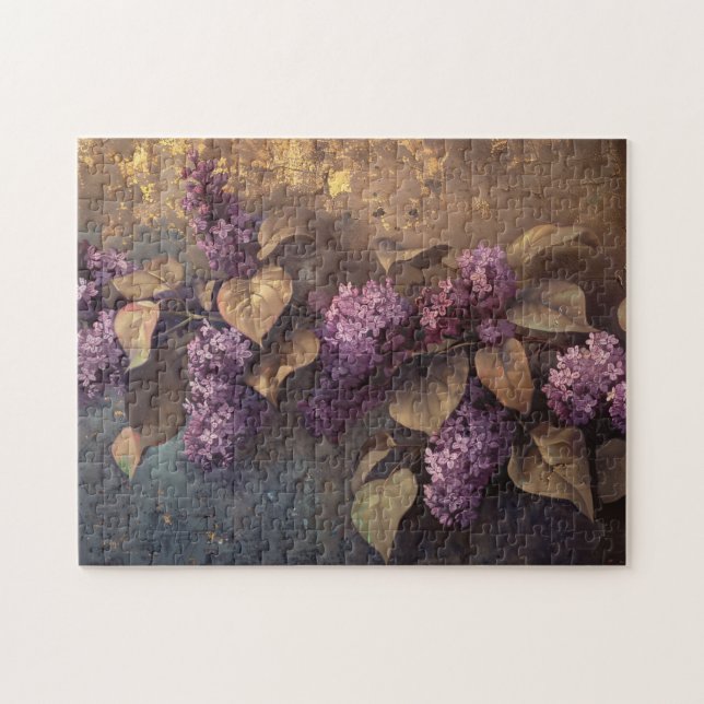 Puzzle Lilacs sur la peinture à l'huile d'Arrière - plan  (Horizontal)