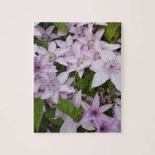 Puzzle lilas, clematis, belle, fleur, fleur lilas,