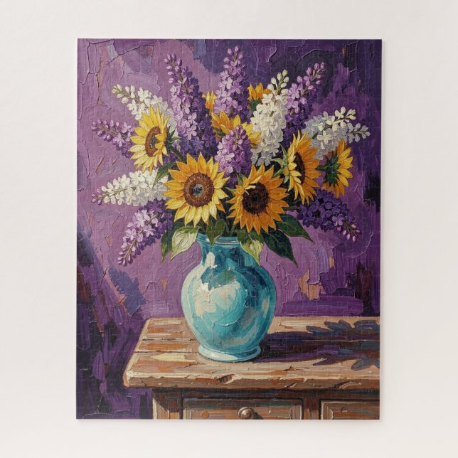 Puzzle Lilas et Tournesols | Conception Botanique   (Vertical)