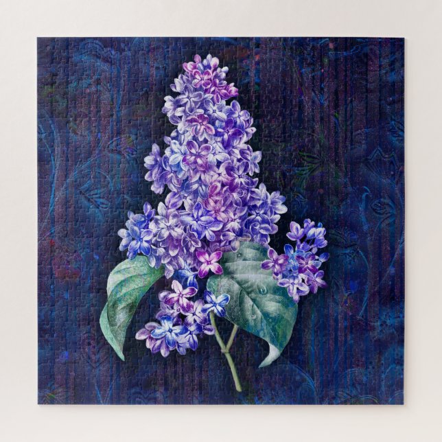 Puzzle Lilas pourpre sur fond décoratif marine (Vertical)